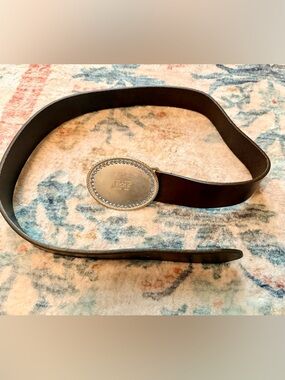 Women’s Y2K Abercrombie & Fitch Brown Leather Belt w/ Blue Rhinestones (Sz S)